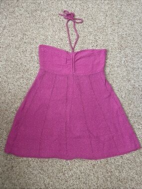 American Eagle Halter Crochet Mini Dress